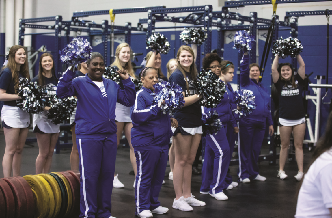 The Longwood cheerleaders added their energy to the event—and welcomed a few ‘honorary members’ to the squad. 