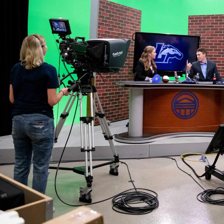 The state-of-the art broadcast studio in French Hall is a cornerstone of the digital media concentration, giving communication studies majors hands-on experience and a leg up in a highly competitive job market. 