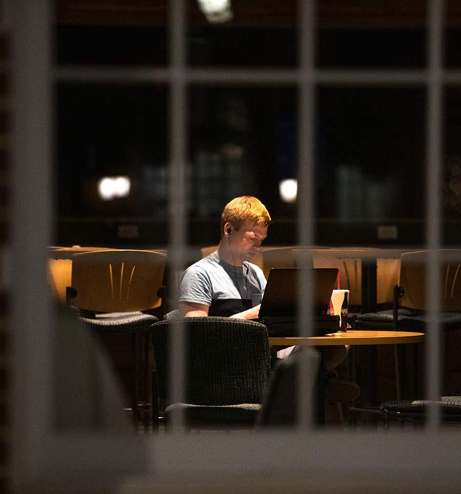 The Upchurch University Center is a popular spot for students to study or meet with friends. The new student center opened in 2018 and is open until midnight all week.