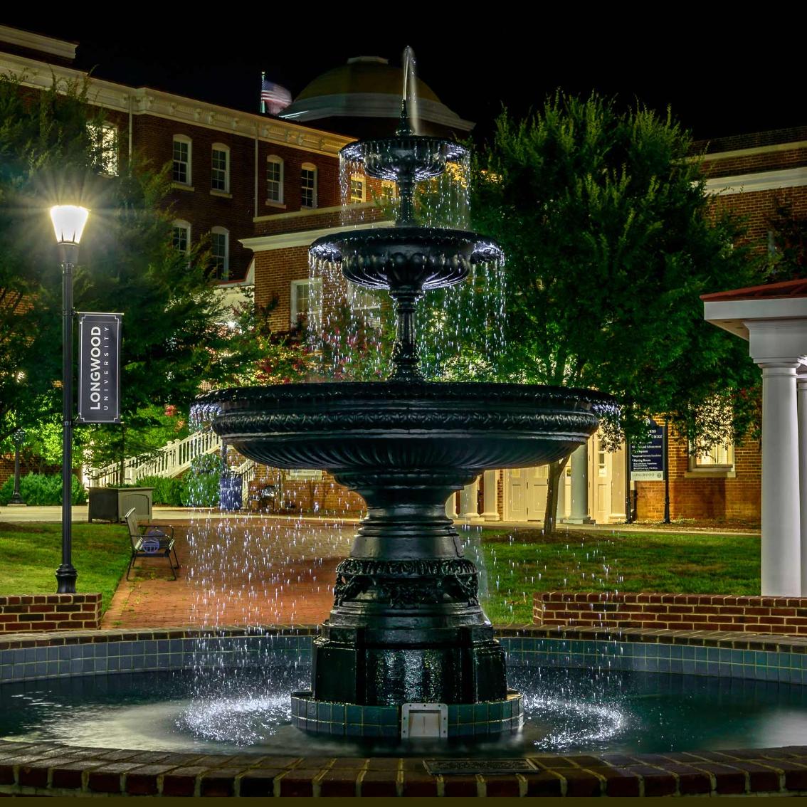There&rsquo;s no more fitting place to bid adieu for the night than at the iconic Rotunda fountain&mdash;part-time pool, bench, photo backdrop, meeting place, landmark and friend. G&rsquo;night all!