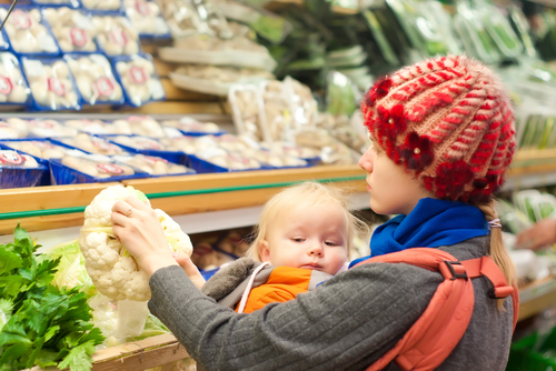 Mom in grocery store