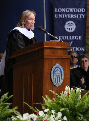 Doris Kearns Goodwin speaking at Longwood's commencement ceremony