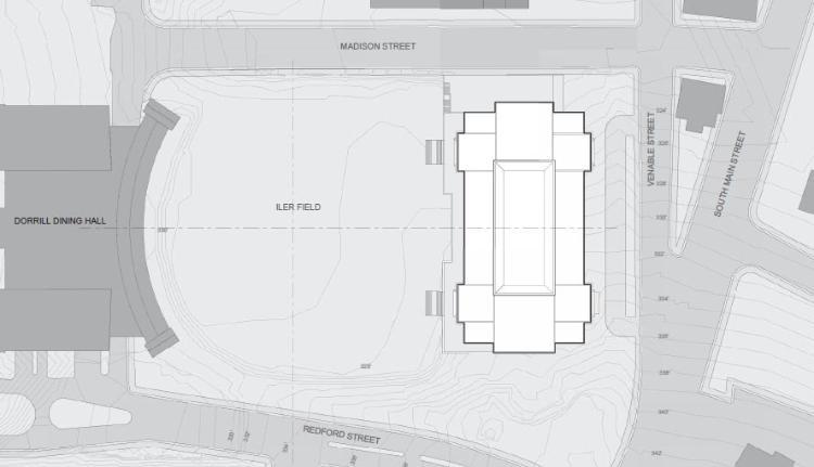 Site placement for the music education building from the 2017 feasibility study