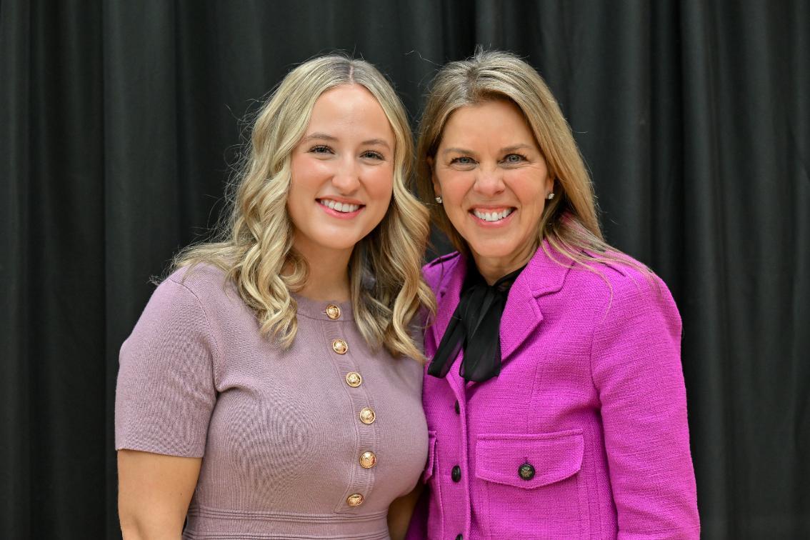 The awareness event organizer, Taylor Blount '26 poses for a photo with Virginia First Lady Suzanne S. Youngkin