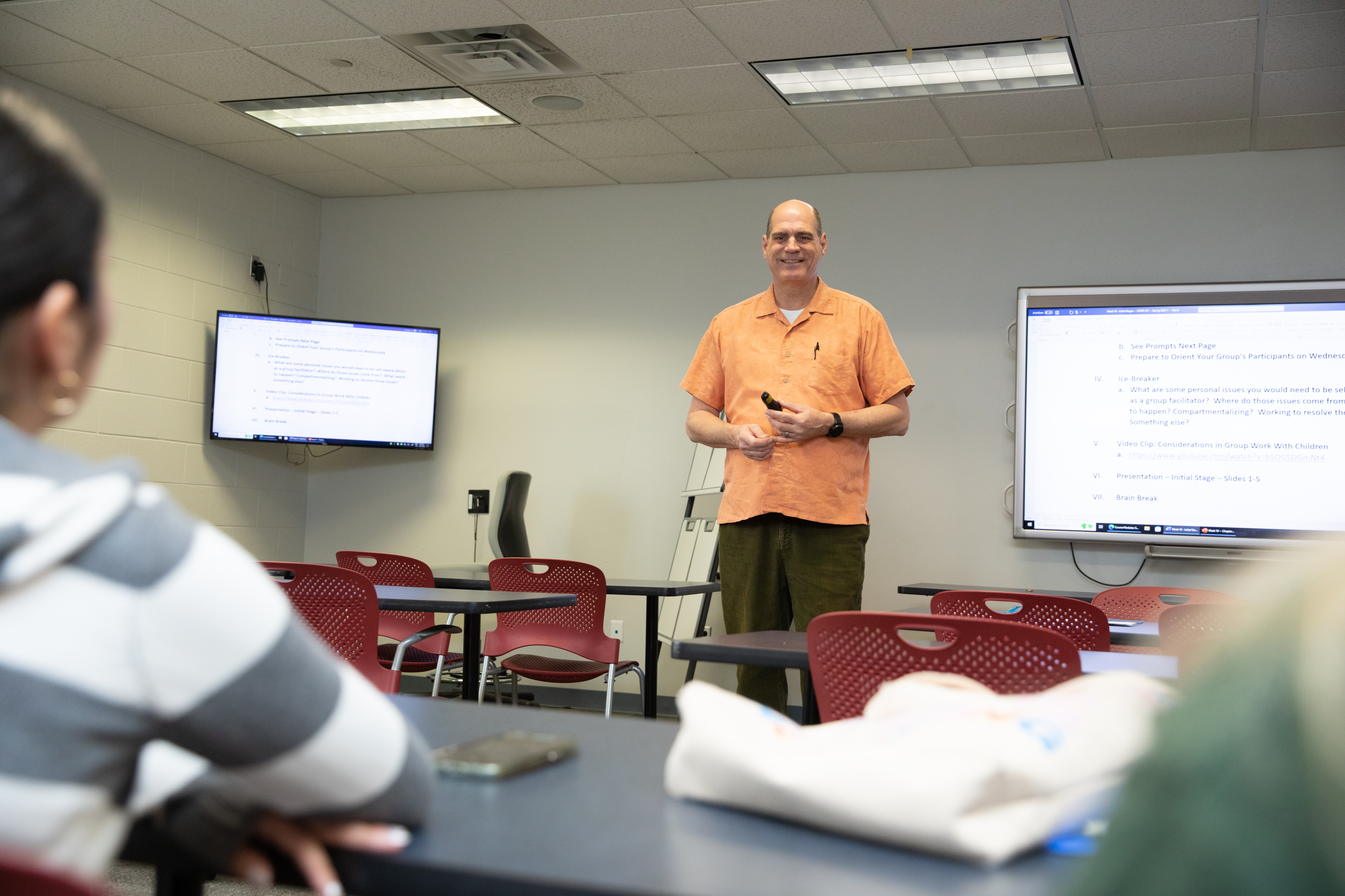 Ian Danielsen teaching social work class