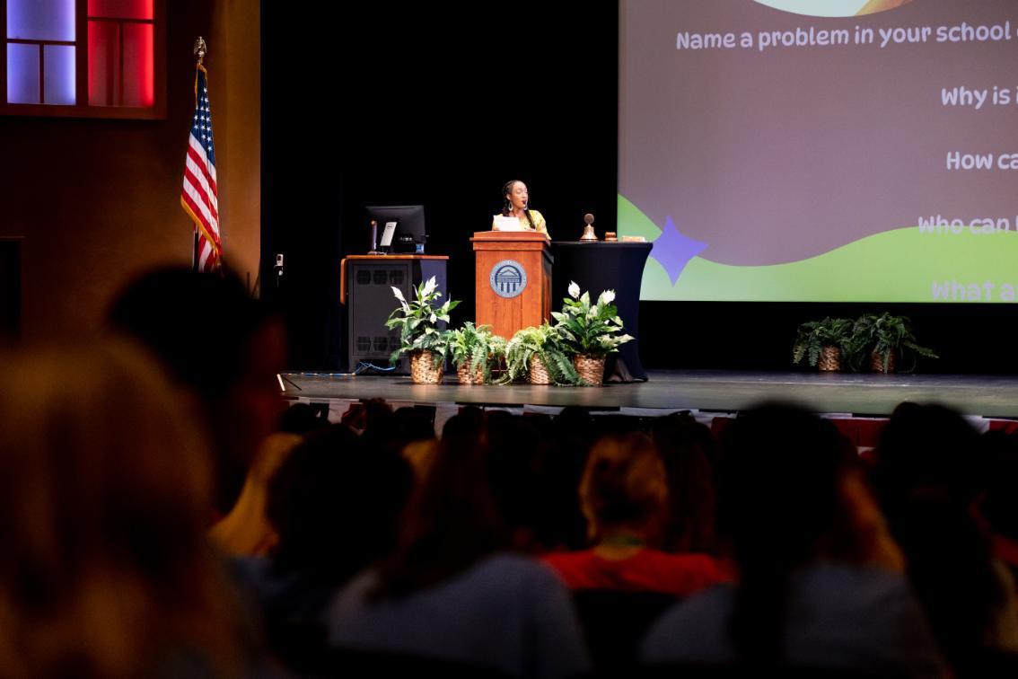 Moton Museum’s Sherre Oke shared the story of Moton’s history and legacy, challenging Girls State attendees to meet their own moment with courage and purpose.